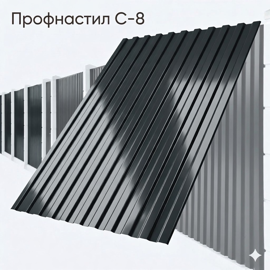 Профнастил С-8 0,45мм RAL 7024